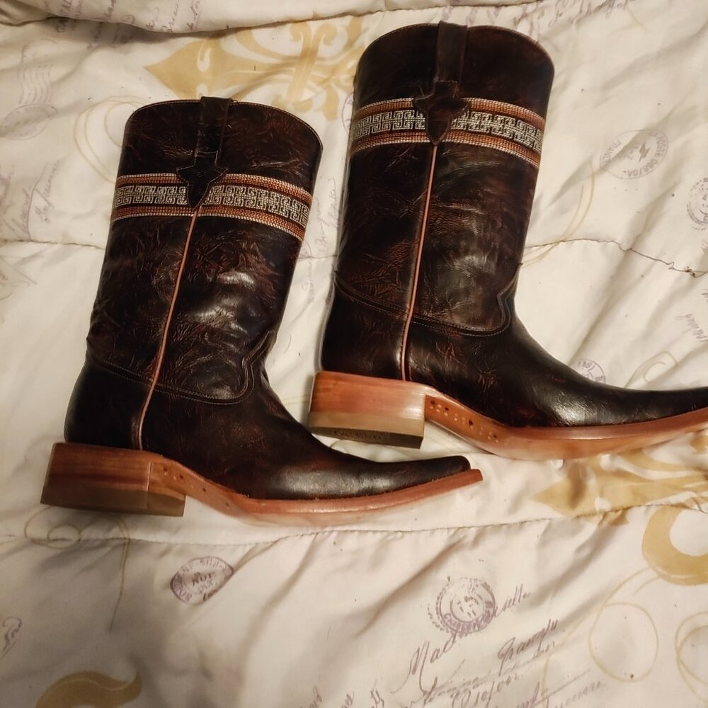 Calling All My Cowgirl! New Brown Hand Made Cowboy Boots by Dos De Oro - Picture 9 of 16